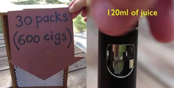 抽电子烟和香烟的肺部对比